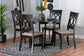 Estelle Modern Beige Fabric and Dark Brown Finished Wood 5-Piece Dining Set FredCo