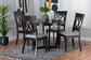 Estelle Modern Grey Fabric and Dark Brown Finished Wood 5-Piece Dining Set FredCo