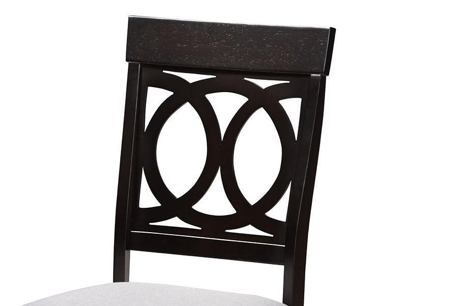 Estelle Modern Grey Fabric and Dark Brown Finished Wood 5-Piece Dining Set FredCo