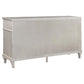Evangeline 5-piece Upholstered Platform Queen Bedroom Set Ivory and Silver Oak Coaster FredCo