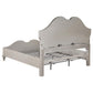 Evangeline 5-piece Upholstered Platform Queen Bedroom Set Ivory and Silver Oak Coaster FredCo