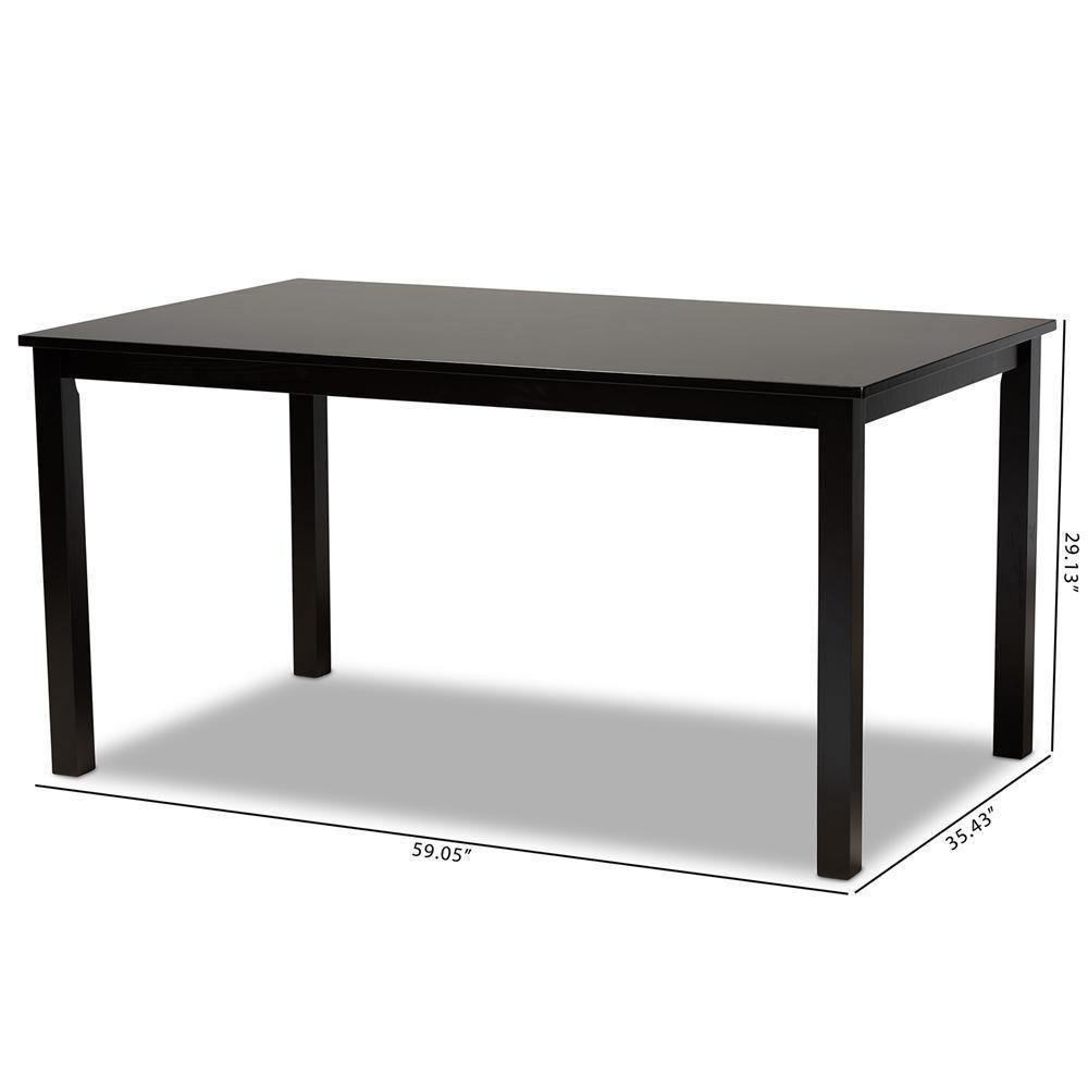Eveline Modern and Contemporary Espresso Brown Finished Rectangular Wood Dining Table FredCo