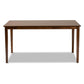 Eveline Modern and Contemporary Walnut Brown Finished Rectangular Wood Dining Table FredCo
