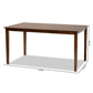 Eveline Modern and Contemporary Walnut Brown Finished Rectangular Wood Dining Table FredCo