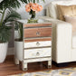 Ewan Contemporary Glam and Luxe Mirrored 3-Drawer Nightstand FredCo