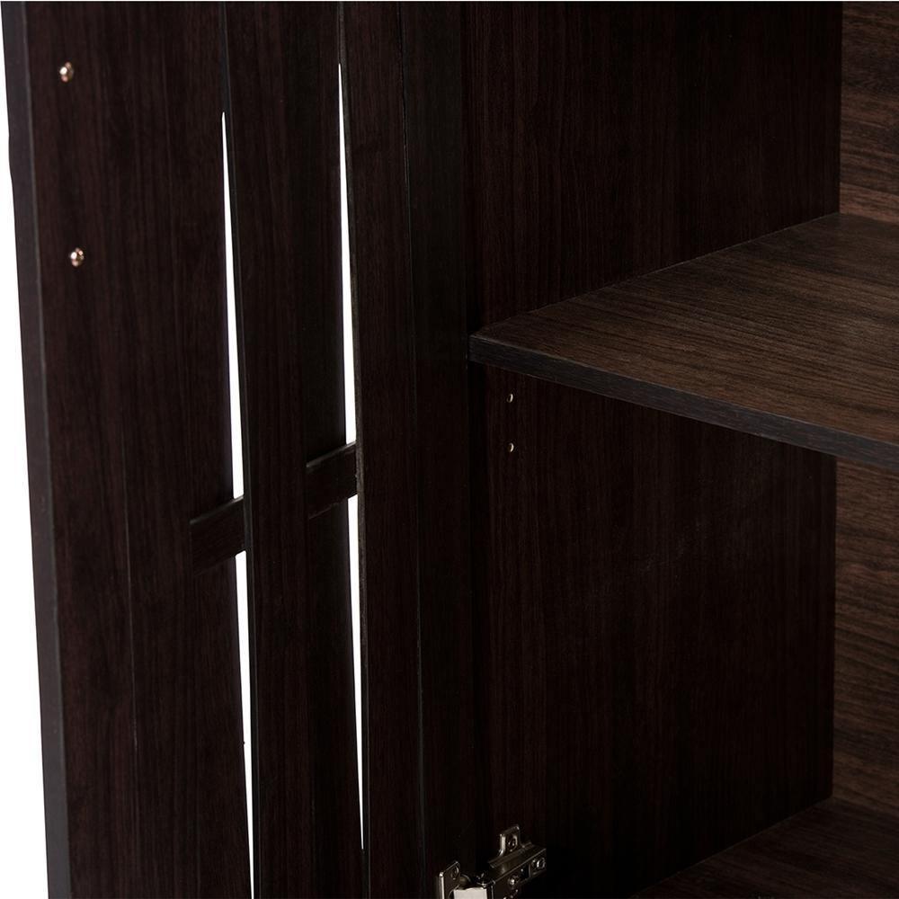 Excel Modern and Contemporary Dark Brown Sideboard Storage Cabinet FredCo