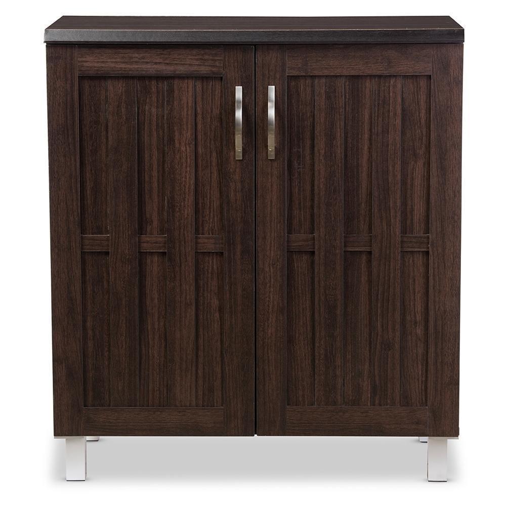 Excel Modern and Contemporary Dark Brown Sideboard Storage Cabinet FredCo