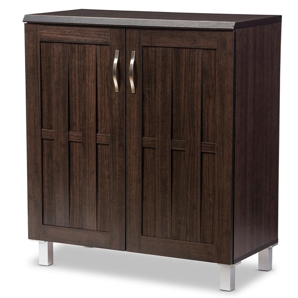 Excel Modern and Contemporary Dark Brown Sideboard Storage Cabinet FredCo