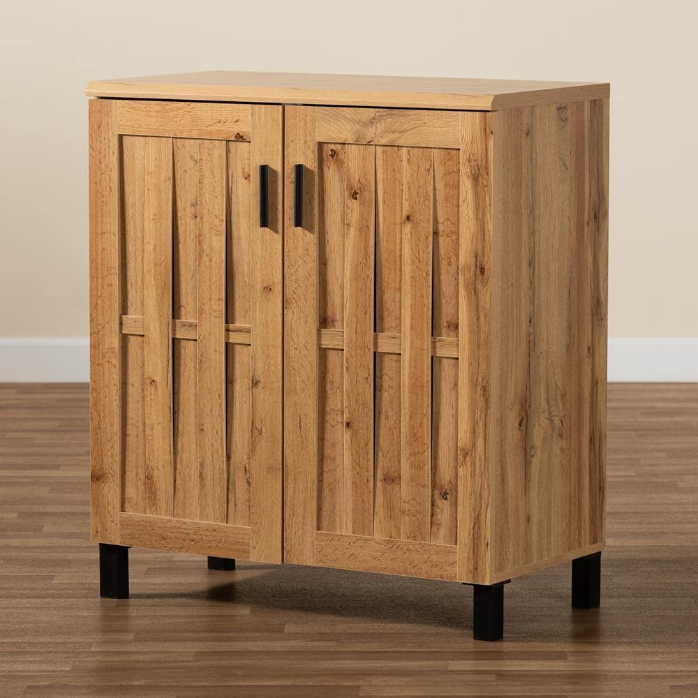 Excel Modern and Contemporary Oak Brown Finished Wood 2-Door Storage Cabinet FredCo