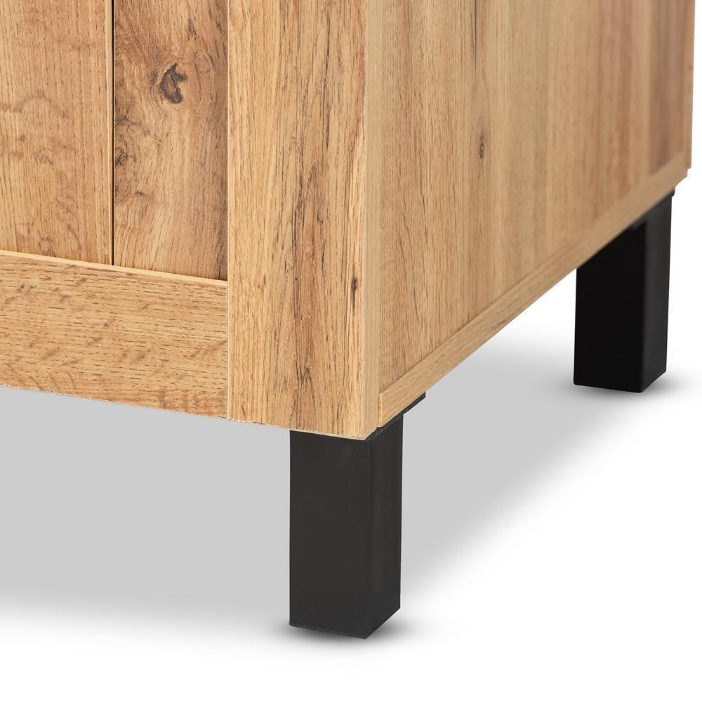 Excel Modern and Contemporary Oak Brown Finished Wood 2-Door Storage Cabinet FredCo