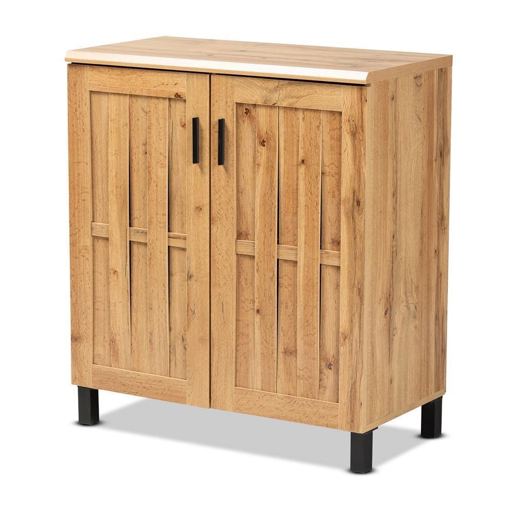 Excel Modern and Contemporary Oak Brown Finished Wood 2-Door Storage Cabinet FredCo