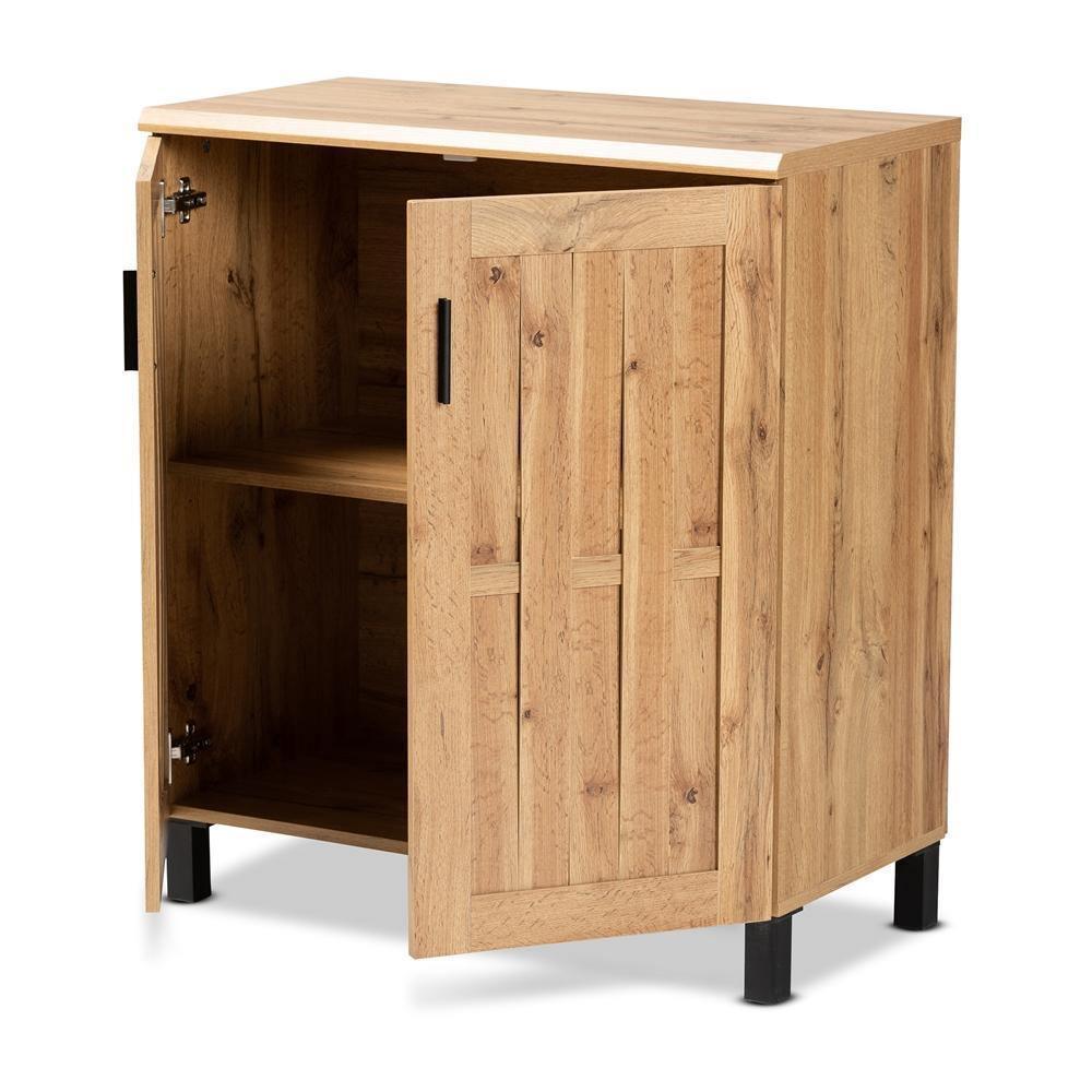 Excel Modern and Contemporary Oak Brown Finished Wood 2-Door Storage Cabinet FredCo
