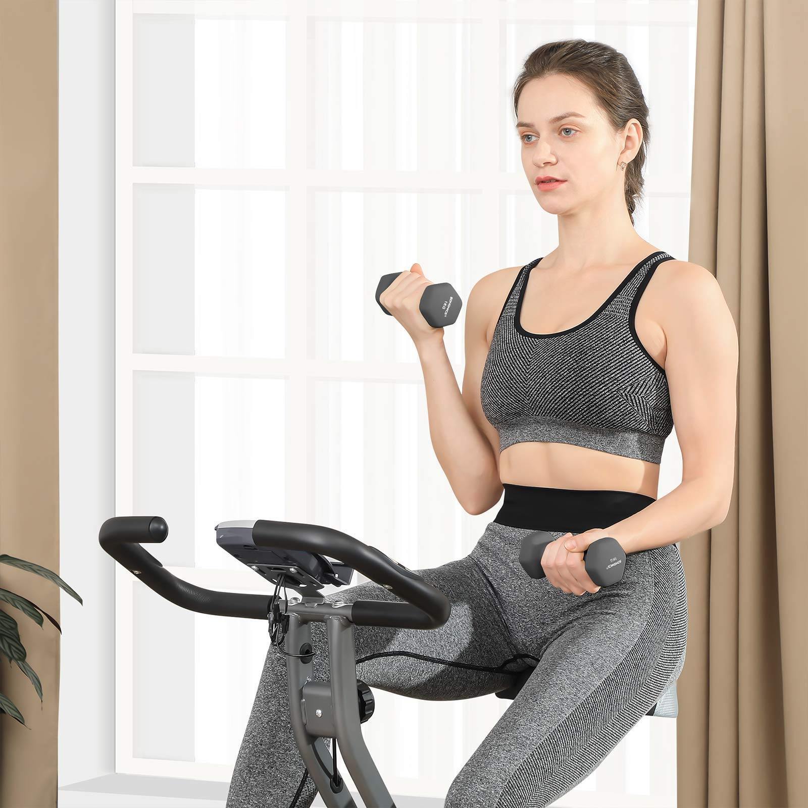 Exercise Bike Gray and Silver FredCo