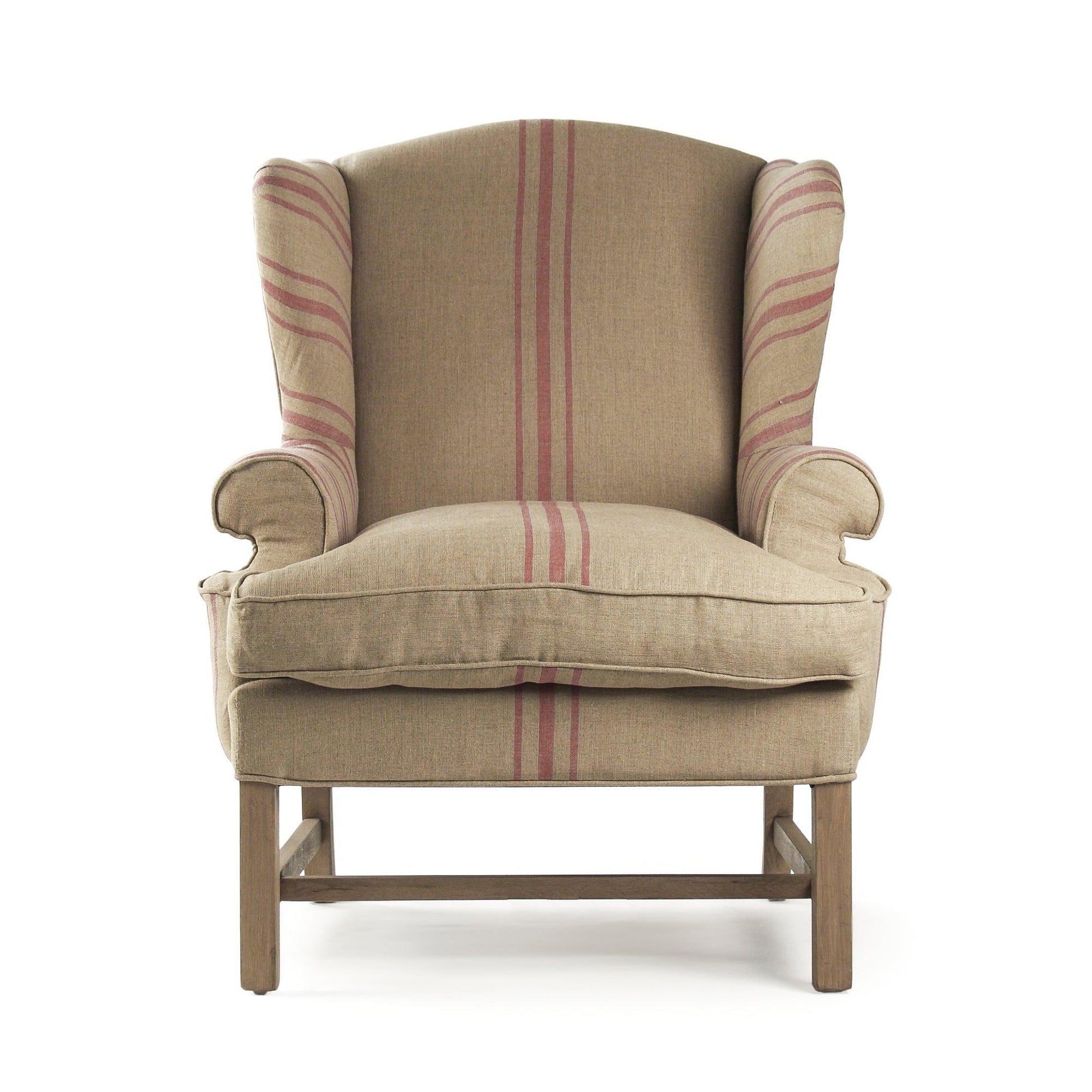 Fabien Club Chair CF090 E255-3 A034 Red Stripe FredCo