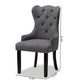 Fabre Modern Transitional Grey Velvet Fabric Upholstered and Dark Brown Finished Wood 2-Piece Dining Chair Set FredCo