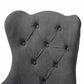 Fabre Modern Transitional Grey Velvet Fabric Upholstered and Dark Brown Finished Wood 2-Piece Dining Chair Set FredCo