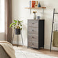 Fabric Dresser with 4 Drawers Gray FredCo