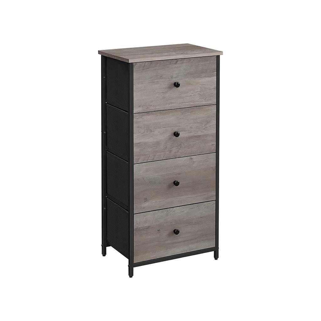 Fabric Dresser with 4 Drawers Gray FredCo