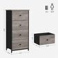 Fabric Dresser with 4 Drawers Gray FredCo