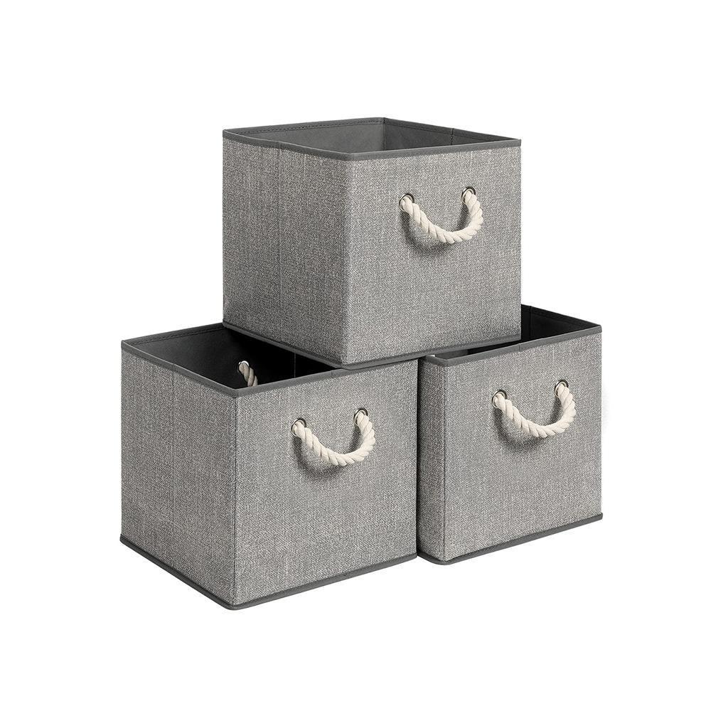 Fabric Storage Cubes Set Gray 11" FredCo