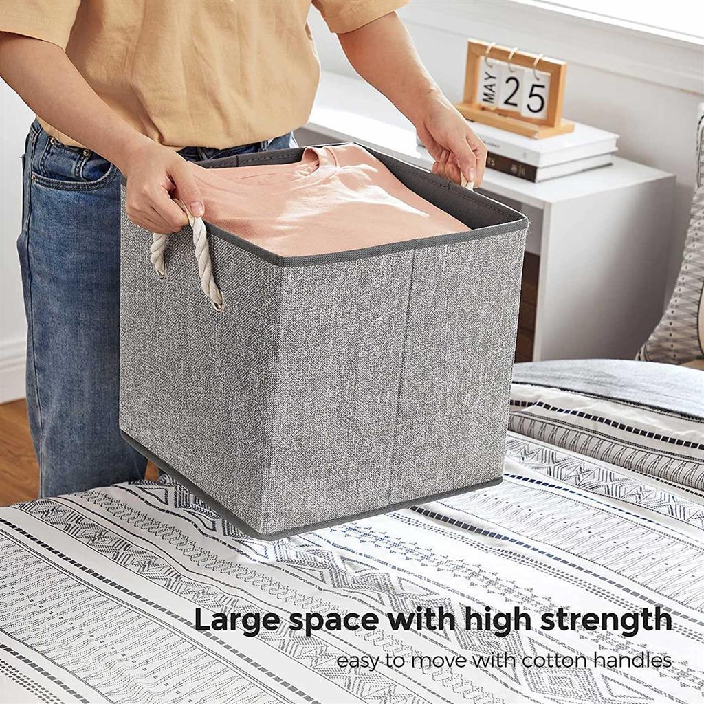 Fabric Storage Cubes Set Gray 11" FredCo