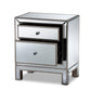 Fadri Contemporary Glam and Luxe Mirrored 2-Drawer Nightstand FredCo