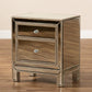 Fadri Contemporary Glam and Luxe Mirrored 2-Drawer Nightstand FredCo