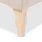 Fannie French Classic Modern Style Beige Linen Fabric Full Size Platform Bed FredCo
