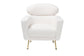 Fantasia Modern and Contemporary Ivory Boucle Upholstered and Gold Metal Armchair FredCo