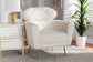 Fantasia Modern and Contemporary Ivory Boucle Upholstered and Gold Metal Armchair FredCo