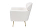 Fantasia Modern and Contemporary Ivory Boucle Upholstered and Gold Metal Armchair FredCo