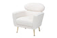 Fantasia Modern and Contemporary Ivory Boucle Upholstered and Gold Metal Armchair FredCo