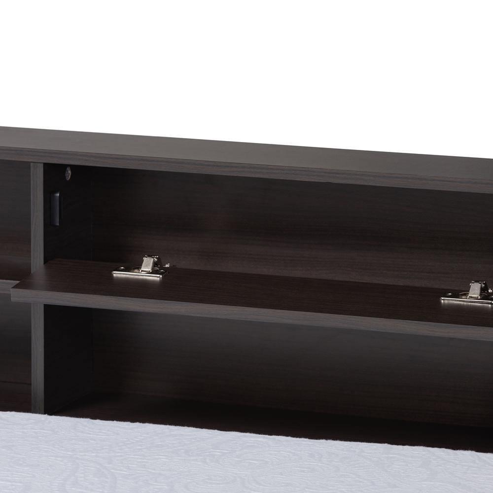 Faraday Modern and Contemporary Dark Brown Finished Wood Twin Size Platform Storage Corner Bed FredCo