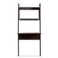 Fariat Modern Industrial Walnut Brown Finished Wood and Black Metal Display Shelf with Desk FredCo
