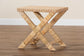 Farica Modern Bohemian Natural Rattan And Mahogany Accent Bench FredCo