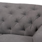 Farley Modern and Contemporary Transitional Grey Fabric Upholstered and Dark Brown Finished Wood Sofa FredCo