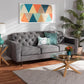 Farley Modern and Contemporary Transitional Grey Fabric Upholstered and Dark Brown Finished Wood Sofa FredCo