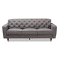 Farley Modern and Contemporary Transitional Grey Fabric Upholstered and Dark Brown Finished Wood Sofa FredCo