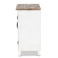 Faron Classic and Traditional Farmhouse Two-Tone Distressed White and Oak Brown Finished Wood 1-Door Nightstand FredCo