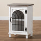 Faron Classic and Traditional Farmhouse Two-Tone Distressed White and Oak Brown Finished Wood 1-Door Nightstand FredCo