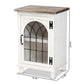 Faron Classic and Traditional Farmhouse Two-Tone Distressed White and Oak Brown Finished Wood 1-Door Nightstand FredCo