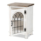 Faron Classic and Traditional Farmhouse Two-Tone Distressed White and Oak Brown Finished Wood 1-Door Nightstand FredCo