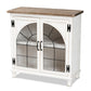 Faron Classic and Traditional Farmhouse Two-Tone Distressed White and Oak Brown Finished Wood 2-Door Storage Cabinet FredCo