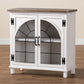 Faron Classic and Traditional Farmhouse Two-Tone Distressed White and Oak Brown Finished Wood 2-Door Storage Cabinet FredCo