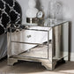 Farrah Hollywood Regency Glamour Style Mirrored 2-Drawer Nightstand FredCo