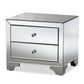 Farrah Hollywood Regency Glamour Style Mirrored 2-Drawer Nightstand FredCo