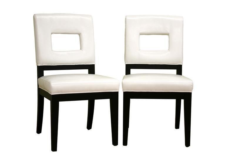 Faustino Cream Leather Dining Chair Set of 2 FredCo