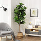 Faux Fiddle Leaf Fig Tree, Green 71 Inch Tall FredCo
