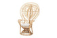 Fedra Modern Bohemian Natural Brown Rattan Peacock Accent Chair FredCo