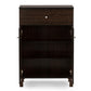 Felda Dark Brown Modern Shoe Cabinet with 2 Doors and Drawer FredCo
